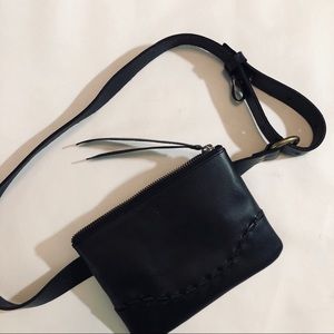 Frye belt w belt-bag black leather adjustable